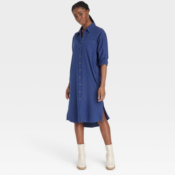 SALE MIDI SHIRT DRESS - Picture 2 of 5